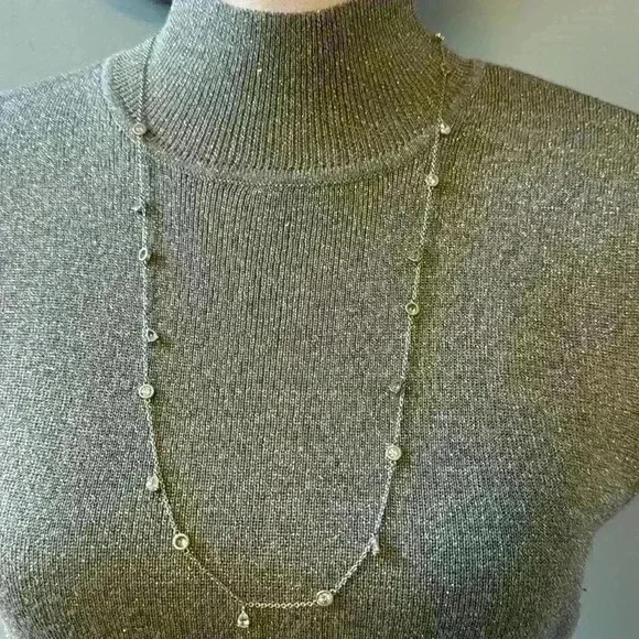 - Chico's silver mock turtleneck sleeveless sweater size 2 - Picture 3 of 6